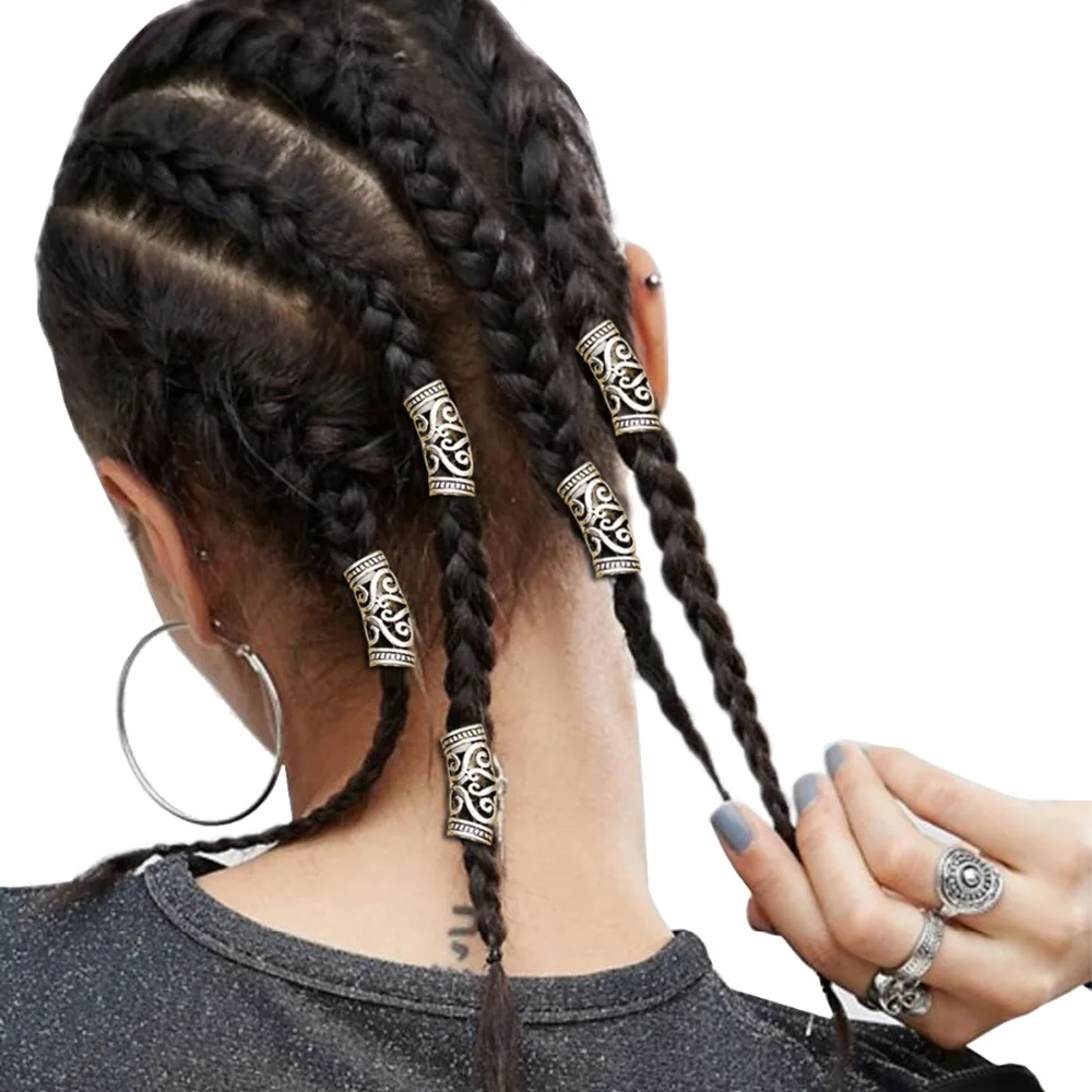 

5x Norse Viking Swirl Beard Bead Rasta Dreadlocks Braid Head Hair Dress Clip Pin Accessories Christmas Gift Headband Headdress