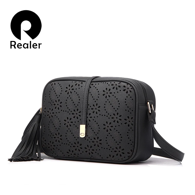 Prix pour REALER marque nouveau messenger sacs femmes gland sac floral creux out design sac à main solide vintage petit sac à bandoulière Prix pour REALER marque nouveau messenger sacs femmes gland sac floral creux out design sac à main solide vintage petit sac à bandoulière