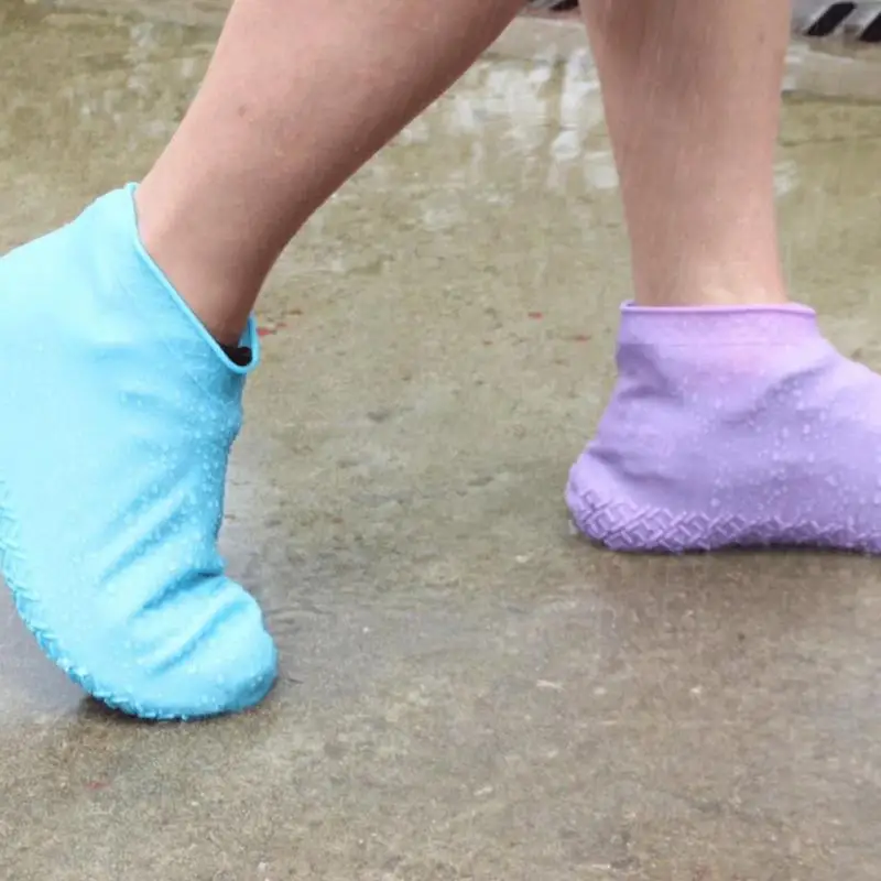 

1 Pair Unisex Foot Wear Shoes Cover Non Slip Waterproof Travel Protector Elastic Reusable Thickening Silicone Accessories