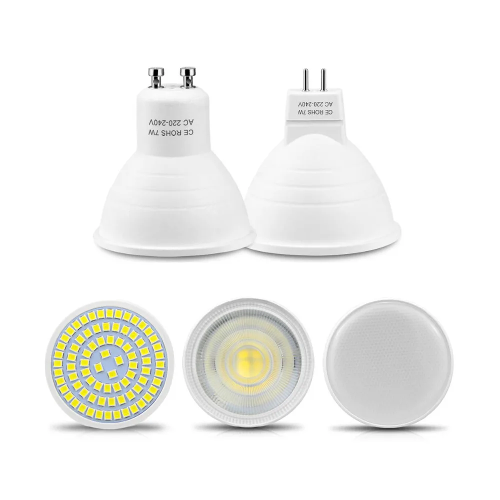 

GU5.3 GU10 MR16 220V LED spotlight 3W 4W 5W 7W LED light Lamp LED bulb Downlight ceiling light Lamparas Warm white Lamp