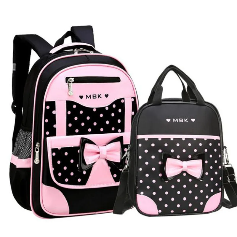 

Lovely Bow Dot Kids Schoolbags Cute 2018 Children Orthopedic School Bags for Teenager Girls High Quality Bookbags for Girls