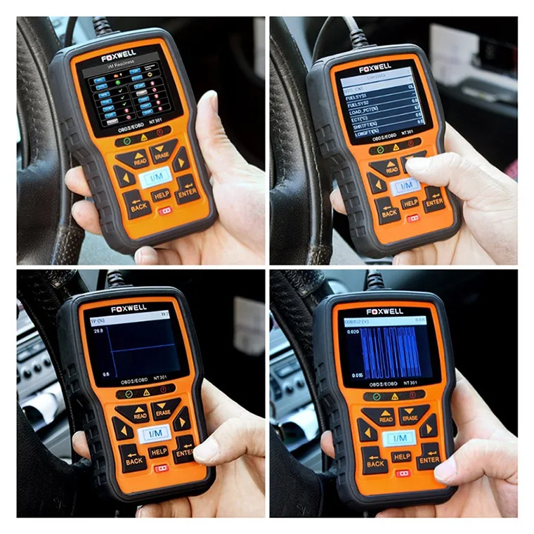 Foxwell NT301 CAN OBDII/считыватель кода EOBD Поддержка нескольких языков