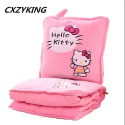 Cxzyking 100*150 см Супер Kawaii рисунок «Hello Kitty» кукла Подушки мягкая задняя Подушки Стиль Стёганое одеяло плюша Игрушечные лошадки для девочки