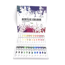 24 цвета 12 мл/тюбик акриловой краски набор настенной краски ing color Art paint ing Набор для рисования ткани(без Палетка с кистью