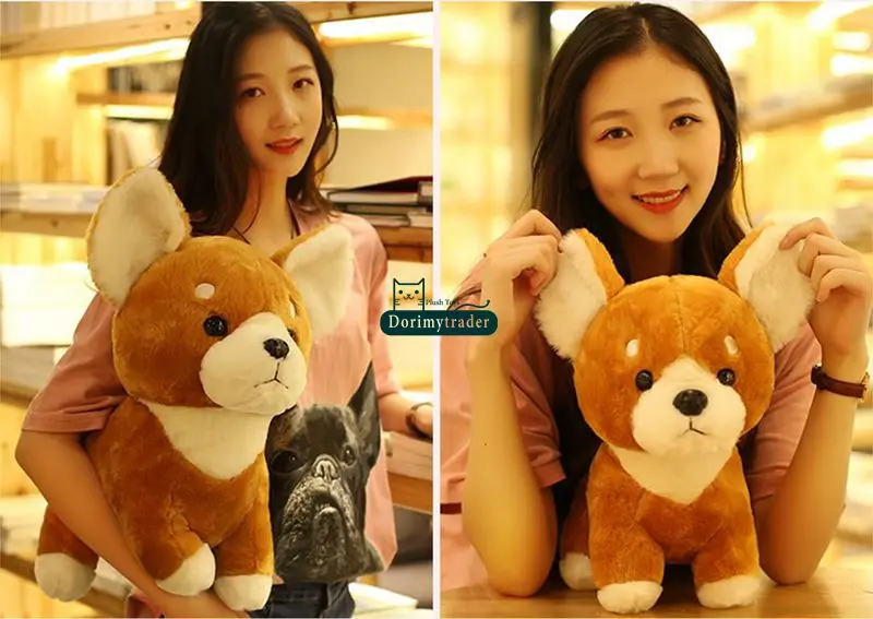 Dorimytrader New Pop Animal Shiba Inu Plush Toy Big 45cm Stuffed Simulated Akita Dogs Doll Pillow Present for Kids DY61719 (7)