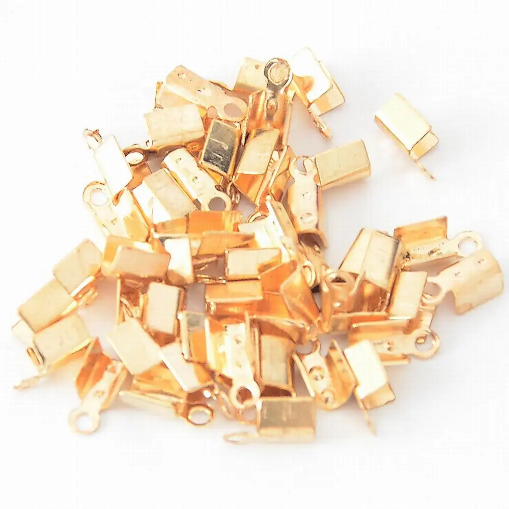 

500Pcs Crimp beads cove clasps Cord End Caps String ribbon Leather cord thread clap Necklace Bracelet Connectors jewelry making