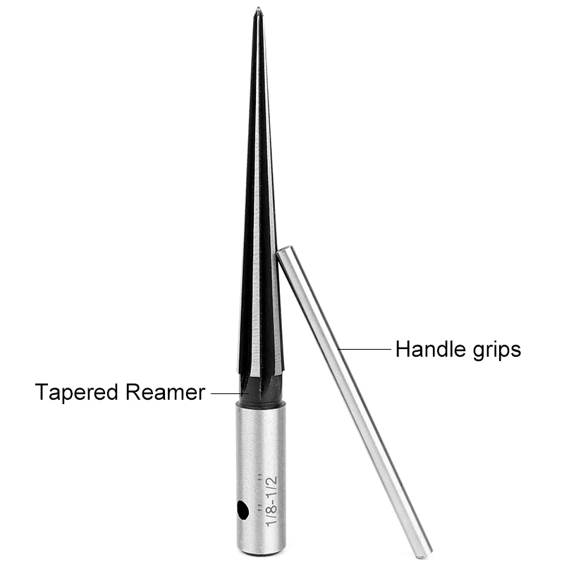 3-13mm 45 # Steel Bridge Pin Hole Handheld Reamer T Shape Handle Tapered 6 Fluted Chamfer Reaming DIY Woodworker Cutting Tool