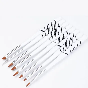 

NOQ 8 Pcs French Acrylic Brushes Paints For Models Zebra Brushpen Pattern Drawing Paiting Gel Polish Nail Art Tools Manicure