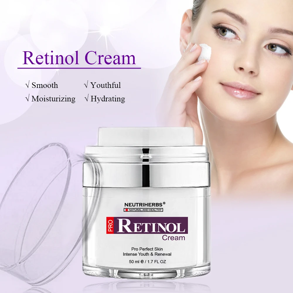 Neutriherbs Retinol увлажняющий крем для лица и области вокруг глаз Уменьшает появление морщин, тонких линий. Лучший дневной и ночной крем