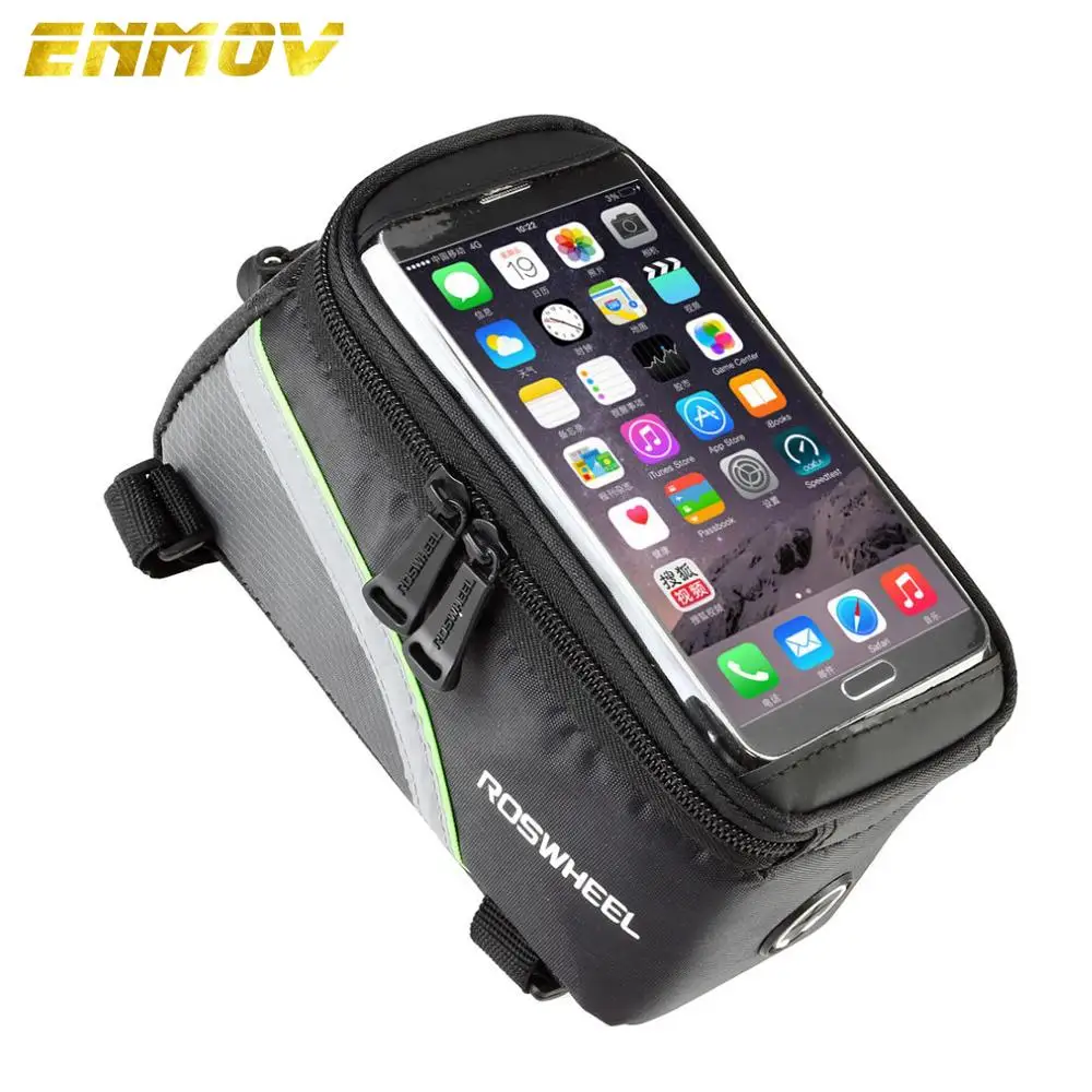  ROSWHEEL Waterproof Bicycle Phone Bag Case Pouch Front Frame Top Tube Cycling Touch Screen 5.5''