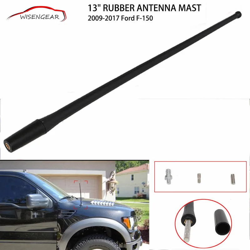 WISENGEAR 1 Pc Black 13 Inch Rubber Antenna Mast FM AM font b Radio b font