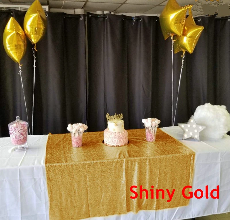 Блестящая золотистая Скатерть прямоугольная блестящая вышитая блесток 60X102in табличка для свадебной вечеринки Рождественский Банкетный Декор-63