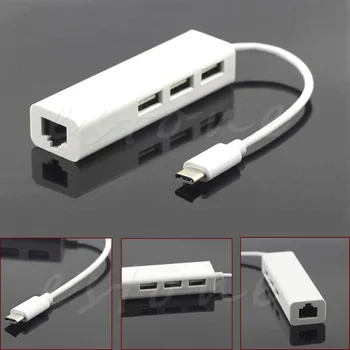 

USB 3.1 Type C USB-C Multiple 3 Ports Hub With Ethernet Network LAN Adapter New-mouse pad