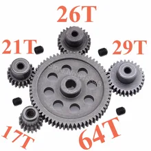 Pignon de pignon en métal en acier Diff, engrenage principal 64T, moteur 17T 21T 26T 29T 11184, 11189, 11176, 11181 pour camion RC HSP Redcat RC