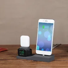 3 в 1 Премиум-силикон Зарядное устройство Док-станция держатель для iPhone/Air Pods/Apple Watch Беспроводная зарядка# CJJ