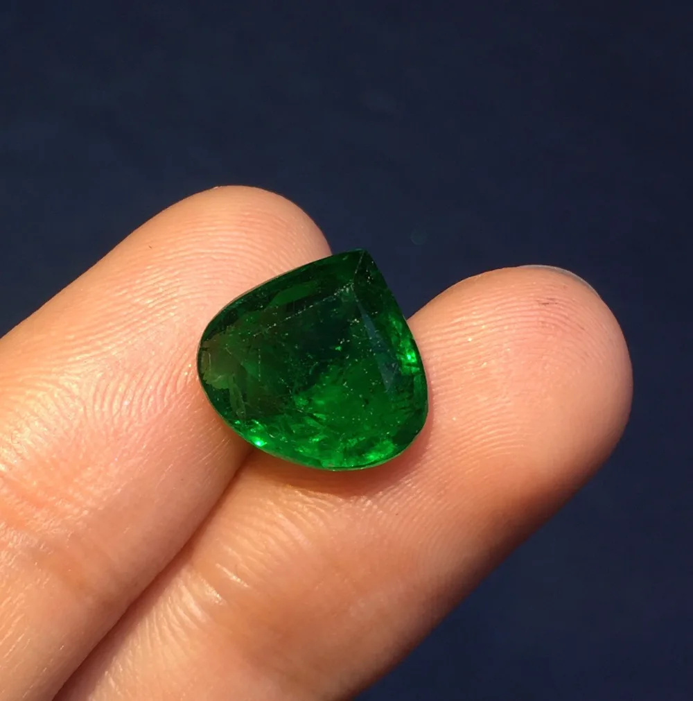 

AIGS certificated 4.08ct Octagonal Faceted Vivid Green Natural Emerald Gemstones Loose Gemstones Loose Stone Gems