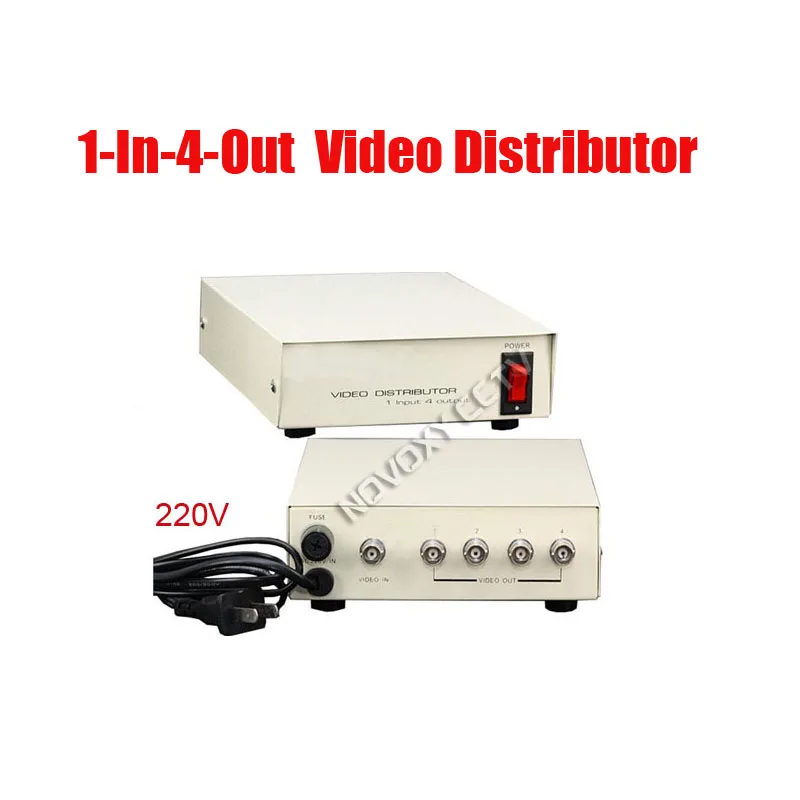 Conector de Vídeo Splitter para Câmera de Segurança o Envio Gratuito de 1 em 4 Composto Distribuidor Amplificador 1-4ch Cctv Out Bnc