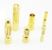 3.5mm/4mm Bullet Plátano Enchufe Conector Chapado En Oro para la Manía del modelo
