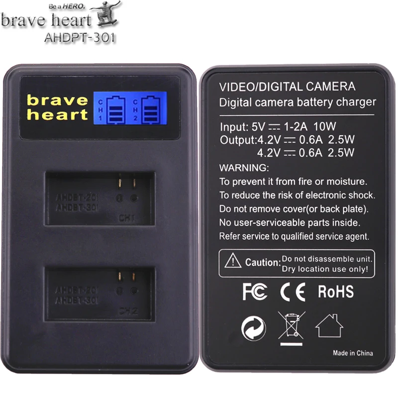 Brave heart Высокая емкость 4x hero 3 gopro hero3 батарея+ USB зарядное устройство+ чехол для аккумулятора для GoPro go pro hero 3 3+ аксессуары для камеры