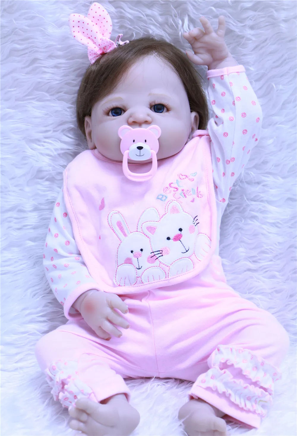 

NPK Real 57CM Full Body SIlicone Girl Reborn Babies Doll Bath Toy Lifelike Newborn Princess Baby Doll Bebe Bonecas Reborn Menina