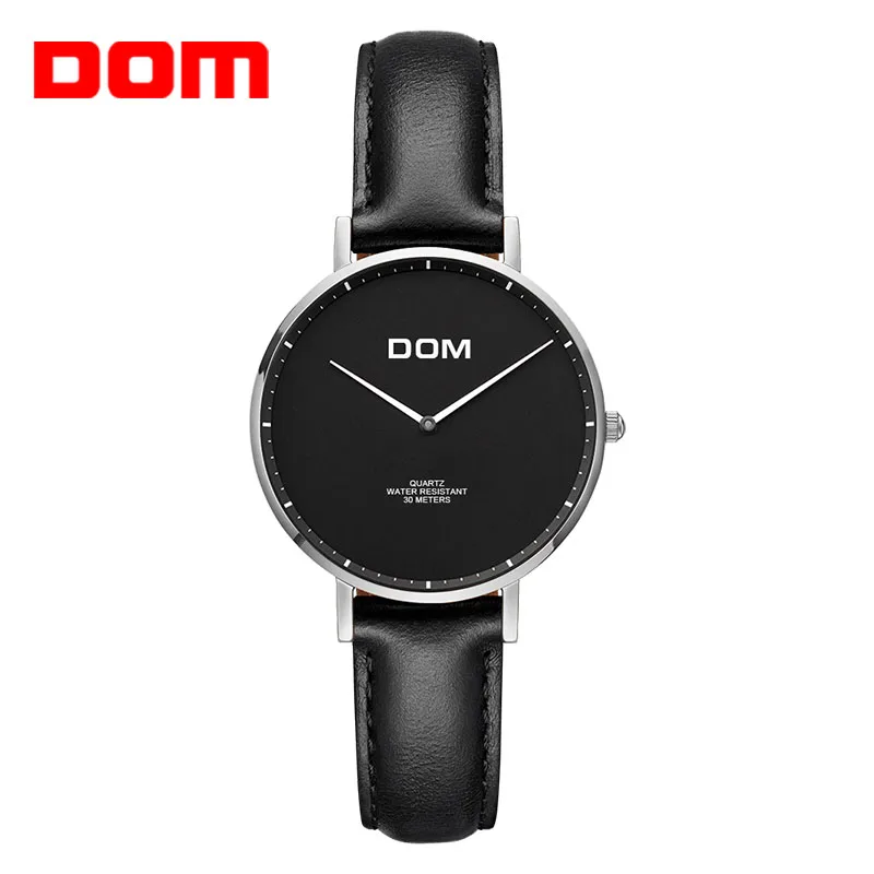 

DOM Women Watch Top Luxury Brand Casual Simple Quartz Clock For Women Leather Strap Wrist Watch Reloj Mujer G-36GK-1MS
