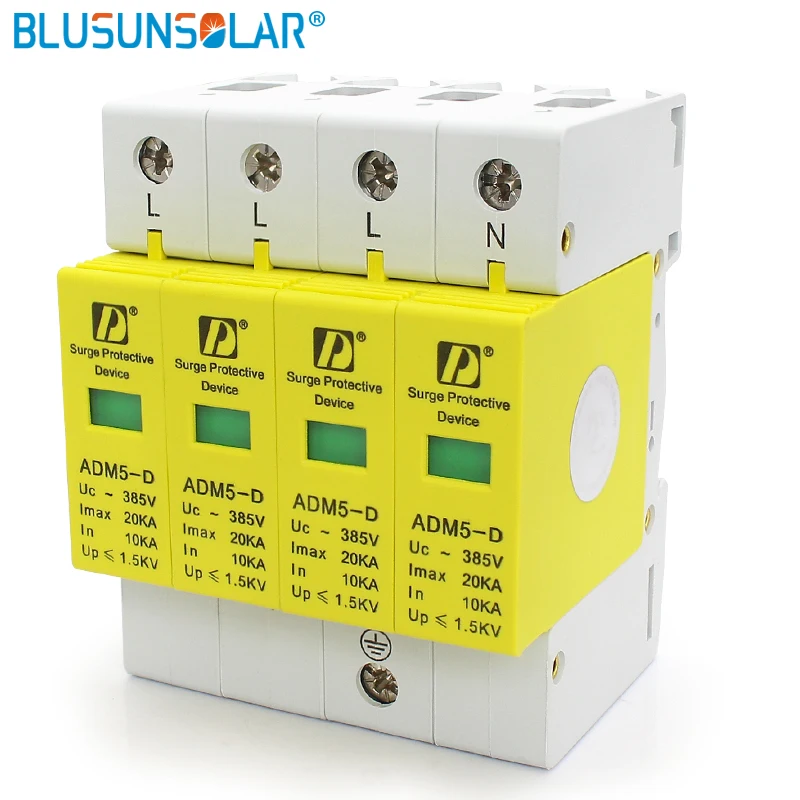 2 шт. SPD 4P 10KA ~ 20KA 385V AC Бытовая din рейка 35 мм анти гром Низковольтное устройство