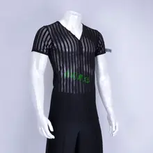 Танго платье танцевальные костюмы для мировой моды; пикантные, классические, Взрослые(муж.) Для мужчин короткий рукав рубашка для латины с детским нижним бельем; v-образный вырез человек