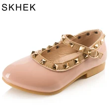 SKHEK заклёпки детская обувь для девочек обувь Дети плоские кроссовки белый розовый красный черный для От 1 до 6 лет Детские новые модные сандалии Новы