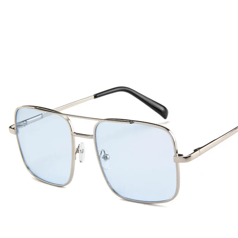 Новые Классические мужские Квадратные Солнцезащитные очки фирменный дизайн винтажные вождения солнцезащитные очки для мужчин мужские солнцезащитные очки с зеркальными стеклами oculos Gafas De Sol - Цвет линз: Blue