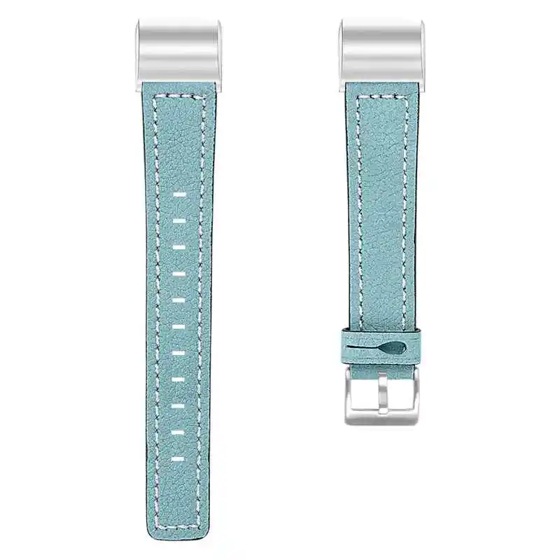 Oulucci кожаный ремешок Замена сменный fitbit charge 2 полосы Смарт-часы для фитнеса с для fit bit charge 2 - Color: Stone blue