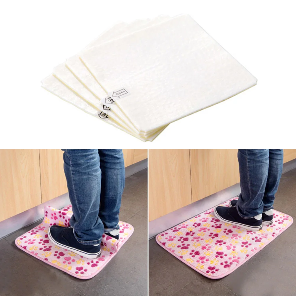 Double-sided Sticky Glue Square Non-woven Fabric Floor Tape 4Pcs Home Anti Slip Rug Carpet Mat Self-adhesive Sticker Pads