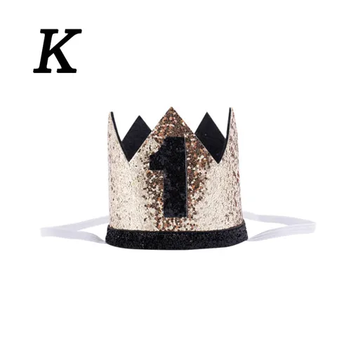 Счастливые шляпы для празднования первого дня рождения, декоративная крышка, один праздничный колпак, корона принцессы, 1-й 2-й 3-й год, детский аксессуар для волос - Цвет: 11