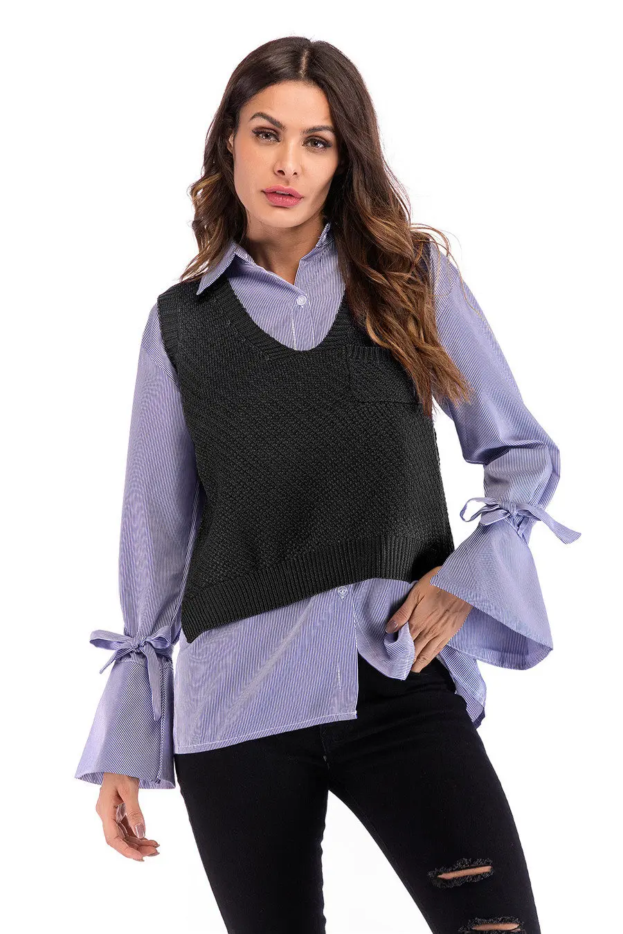 Gladiolus 2018 Fashion Knitwear Autumn Winter Sweater Women Sleeveless V-Neck Loose Knitted Waistcoat Women Vest Short Sweaters (20)