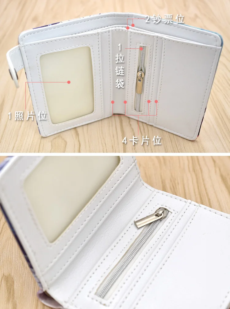 Neko Atsume cartera de cuero sintético para estudiantes, monedero corto bonito con diseño de gato y patio trasero, tarjetero|Carteras| -