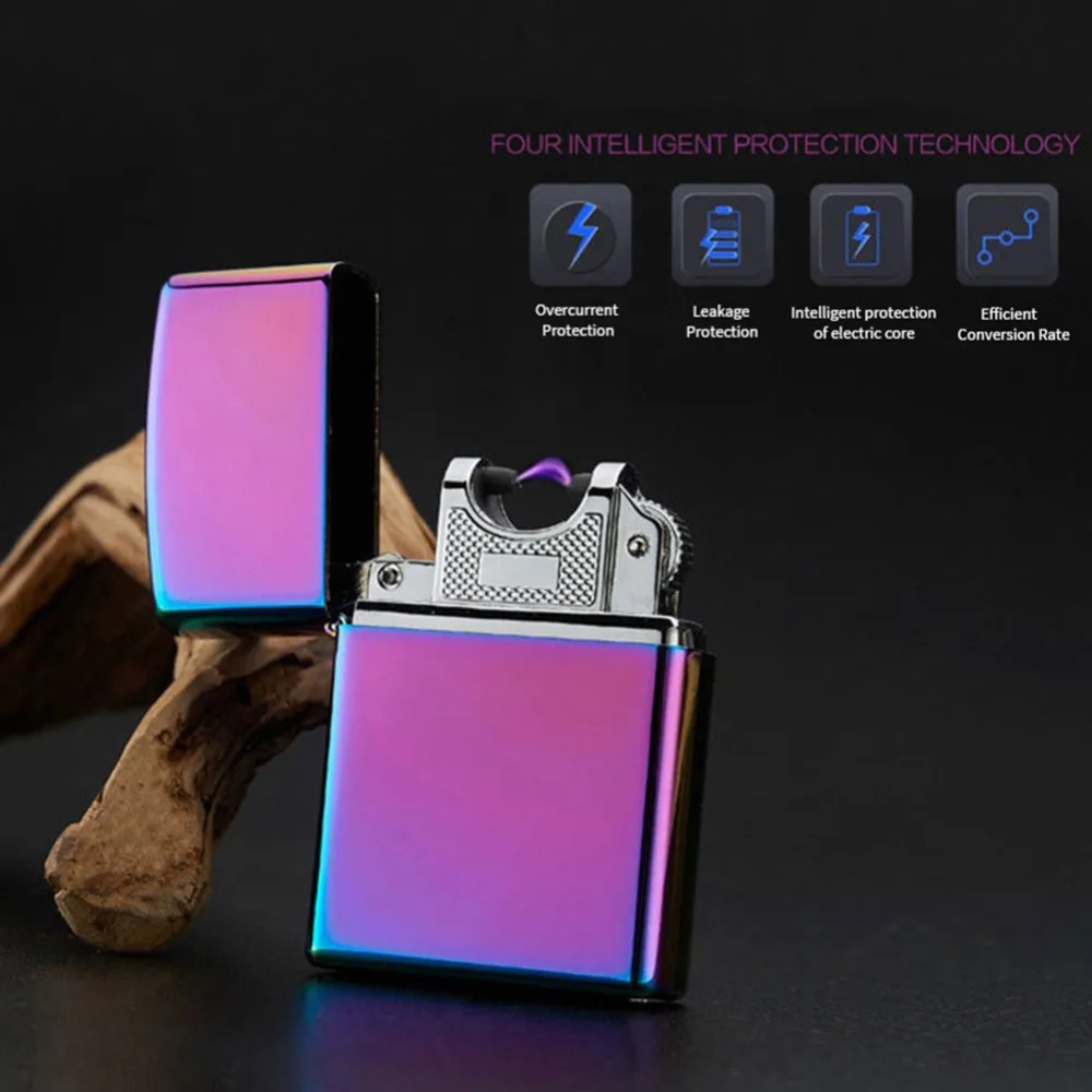 USB Lighters Electronic Cigarette Accessories Lighter Pulsed Arc Lighter Windproof Thunder Metal Plasma Cigar Lighter