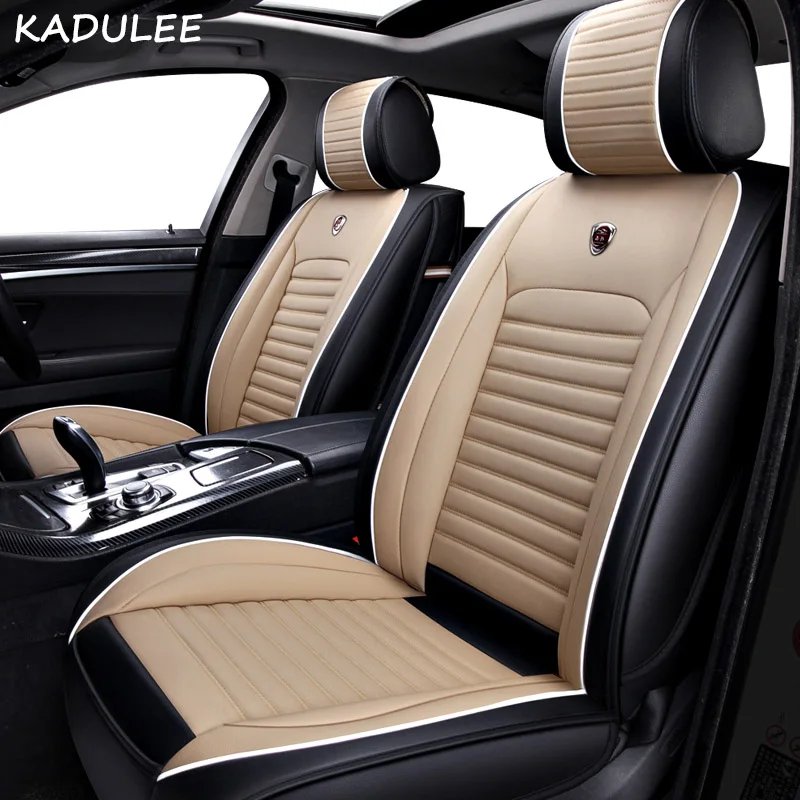 Kadulee из искусственной кожи Чехол автокресла для MINI Cooper R50 R52 R53 R56 R57 R58 F55 F56 F57 Countryman R60 F60 автомобильные аксессуары для укладки волос - Название цвета: black with beige