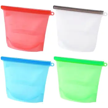 

4pcs Reusable Silicone Food Preservation Bag Airtight Seal Food Storage Container Versatile Cooking Bag Kitchen Utensil