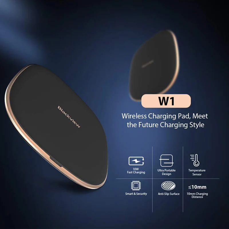 Blackview W1 Qi стандартное беспроводное зарядное устройство 10 Вт Быстрая зарядка TYPE C