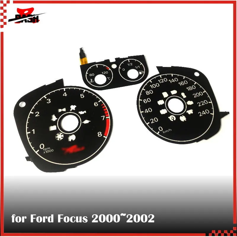 

DASH EL Glow Gauge for Ford Focus 2000 2002 Reverse Glow Black Face White Light