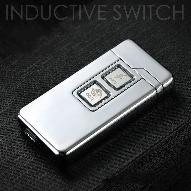 Usb зарядка Tesla Coil& Arc Зажигалка USB ветрозащитная индивидуальная Электронная Зажигалка Новинка электрическая зажигалка для сигарет - Цвет: 1