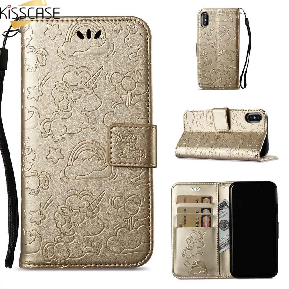 

KISSCASE Unicorn Leather Case For Huawei P20 P10 Lite Pro Mate 20 10 Card Solt Case For Huawei P8 9 Lite Pro Honor 9 Lite Funda