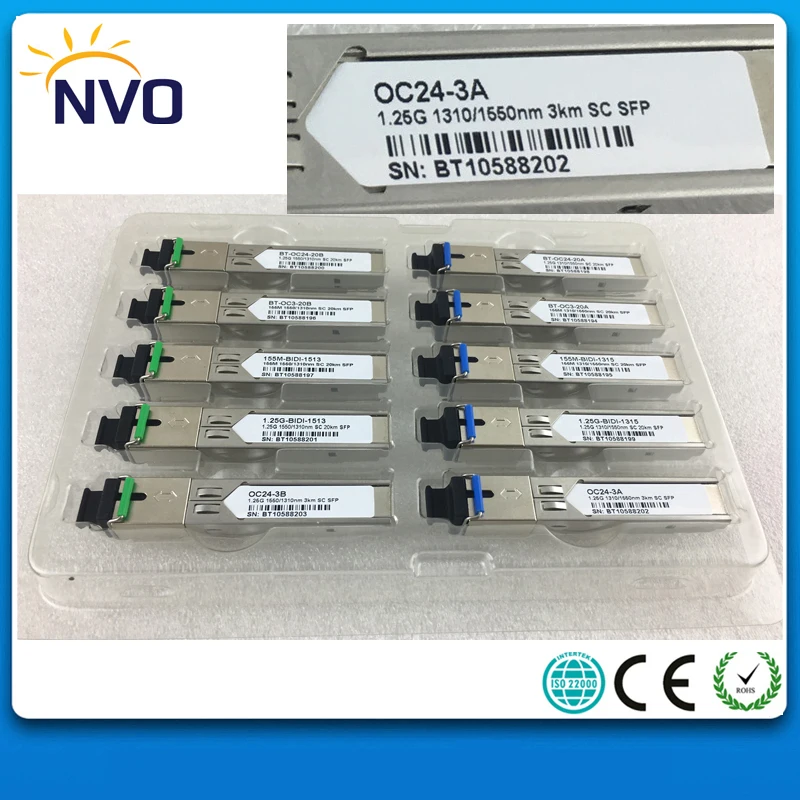 

10Pair/Lot,1.25G 1550/1310nm 3Km SM LC SFP Module,Comptatible with Cisco Code,with DDM,WDM SFP Fiber Optical Transceiver