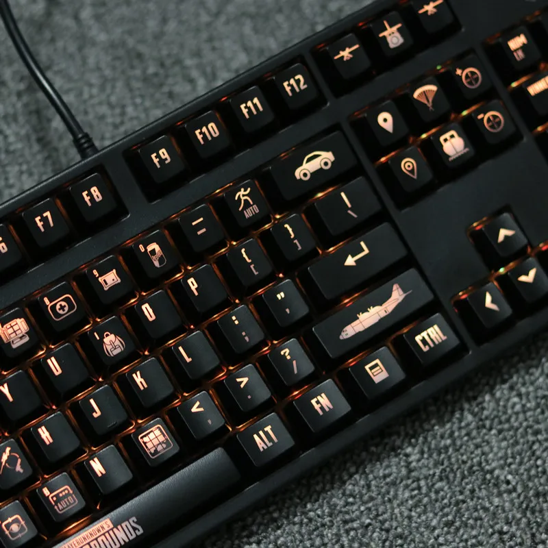 Value-5-Star PUBG Keycaps Backlight PLAYERUNKNOWNS BATTLEGROUNDS Mechanical Keyboard 108 Keys ANSI Thickened Edition Key Caps For Cherry mx