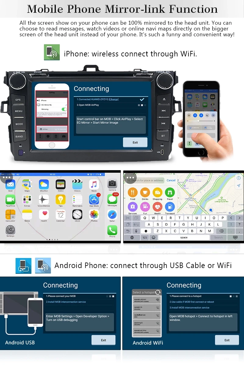 Clearance 2din 8" Octa-Core 2+32GB Android 8.1 Car Radio DVD Player with Capacitive Touch Screen MirrorLink for Toyota Corolla 2007-2011 2 Clearance 2din 8" Octa-Core 2+32GB Android 8.1 Car Radio DVD Player with Capacitive Touch Screen MirrorLink for Toyota Corolla 2007-2011 2