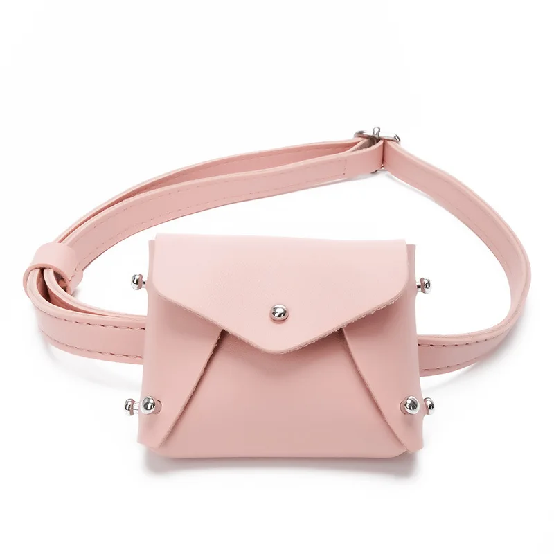 

Cute Children Mini Girl Wait Bag Rivet Fashion Fanny Shoulder Pack Coin Purse Bag Woman Crossbody Chest Bags Small Messenger Bag