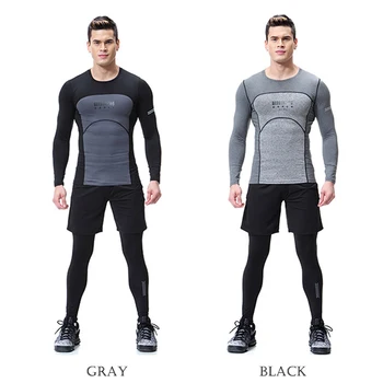 

3 in 1set Men Fitness Sportswear Compression Tights Fitness Training Sports Jogging Suits set #1652