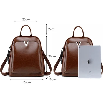 

SJB-04 women backpack 2019 Fashion new Solid Genuine leather backpack Zipper korean backpack classic Two ways