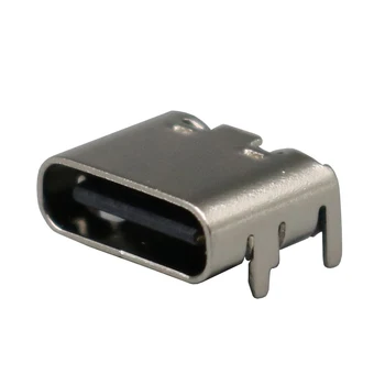

200Pcs Type C USB 3.1 Female Socket 6 Pin 4 Leg Simple Type PCB Mount Solder Connector