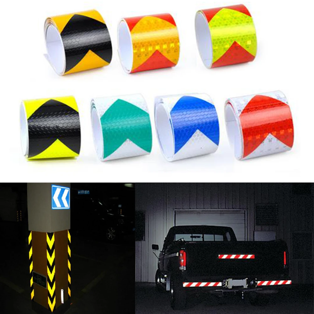 

Arrow Reflective Tape Safety Caution Warning Reflective Adhesive Tape Sticker For Truck Motorcycle Bicycle Car Styling 5cm*300cm