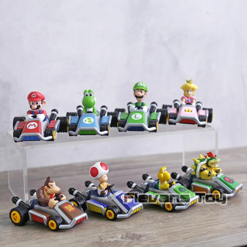 Mario Kart 8 Pull Backs Series 2 Full Set of 5 Bowser Toad Donkey Kong Peach ++